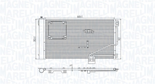 Kondensor, klimatanläggning Magneti marelli 350203946000 MAGNETI MARELLI