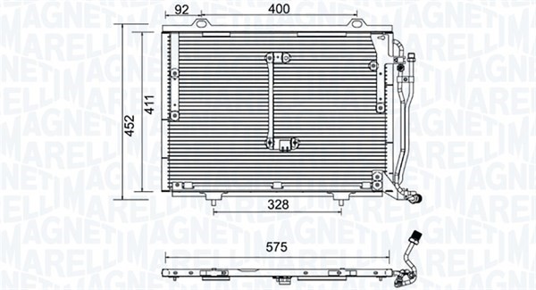Kondensor, klimatanläggning Magneti marelli 350203948000 MAGNETI MARELLI