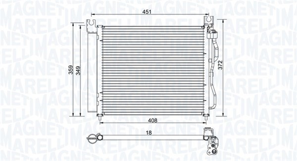 Kondensor, klimatanläggning Magneti marelli 350203952000 MAGNETI MARELLI