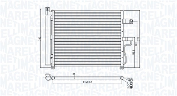 Kondensor, klimatanläggning Magneti marelli 350203954000 MAGNETI MARELLI