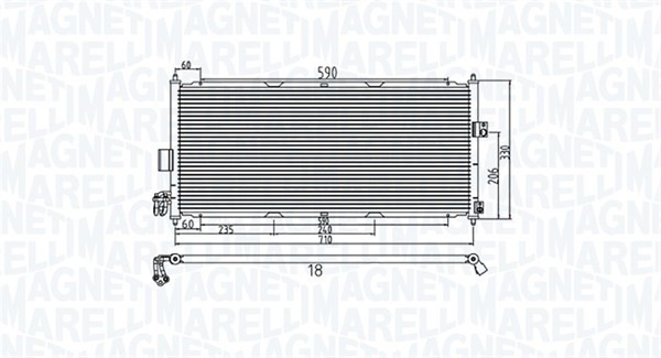 Kondensor, klimatanläggning Magneti marelli 350203958000 MAGNETI MARELLI