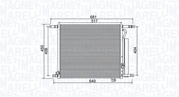 Kondensor, klimatanläggning Magneti marelli 350203966000 MAGNETI MARELLI