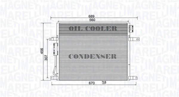 Kondensor, klimatanläggning Magneti marelli 350203967000 MAGNETI MARELLI