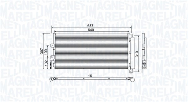 Kondensor, klimatanläggning Magneti marelli 350203969000 MAGNETI MARELLI