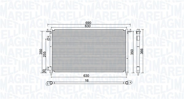 Kondensor, klimatanläggning Magneti marelli 350203970000 MAGNETI MARELLI