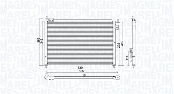 Kondensor, klimatanläggning Magneti marelli 350203971000 MAGNETI MARELLI