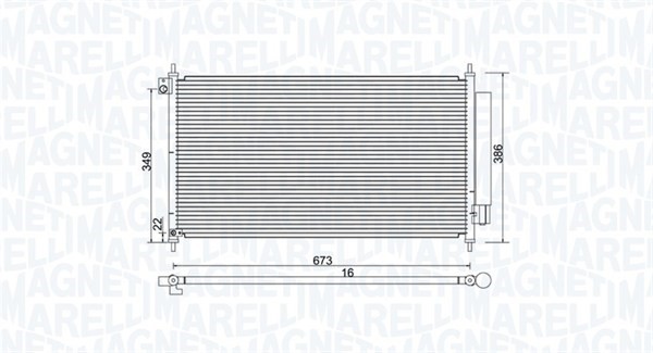 Kondensor, klimatanläggning Magneti marelli 350203972000 MAGNETI MARELLI