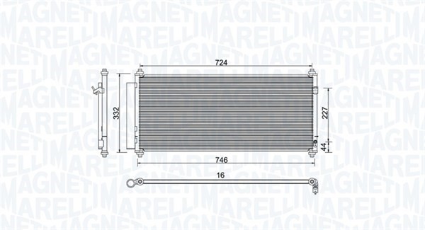 Kondensor, klimatanläggning Magneti marelli 350203973000 MAGNETI MARELLI