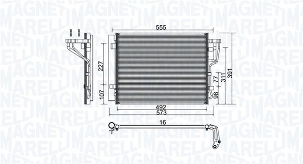 Kondensor, klimatanläggning Magneti marelli 350203976000 MAGNETI MARELLI