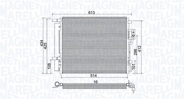Kondensor, klimatanläggning Magneti marelli 350203977000 MAGNETI MARELLI