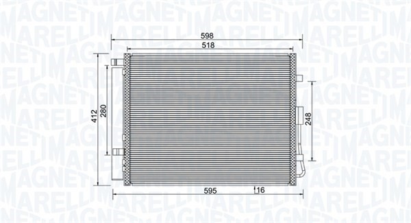 Kondensor, klimatanläggning Magneti marelli 350203984000 MAGNETI MARELLI