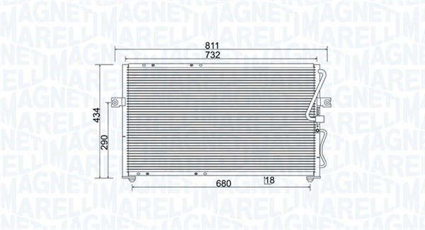 Kondensor, klimatanläggning Magneti marelli 350203985000 MAGNETI MARELLI