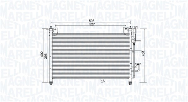 Kondensor, klimatanläggning Magneti marelli 350203989000 MAGNETI MARELLI