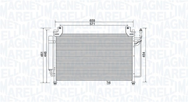 Kondensor, klimatanläggning Magneti marelli 350203990000 MAGNETI MARELLI