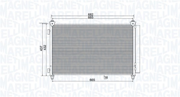 Kondensor, klimatanläggning Magneti marelli 350203991000 MAGNETI MARELLI