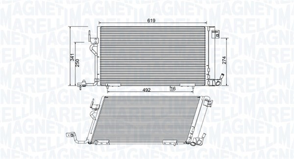 Kondensor, klimatanläggning Magneti marelli 350203994000 MAGNETI MARELLI