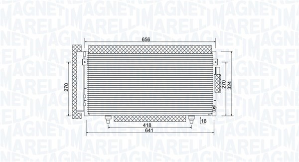 Kondensor, klimatanläggning Magneti marelli 350203998000 MAGNETI MARELLI