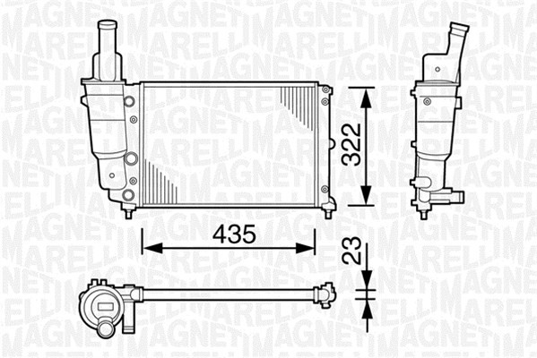 Kylare, motorkylning Magneti marelli 350213113003 MAGNETI MARELLI