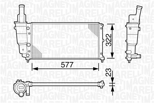Kylare, motorkylning Magneti marelli 350213114000 MAGNETI MARELLI