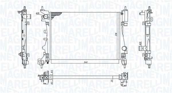 Kylare, motorkylning Magneti marelli 350213130100 MAGNETI MARELLI