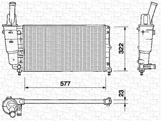 Kylare, motorkylning Magneti marelli 350213160000 MAGNETI MARELLI