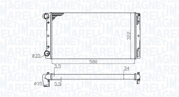 Kylare, motorkylning Magneti marelli 350213172000 MAGNETI MARELLI