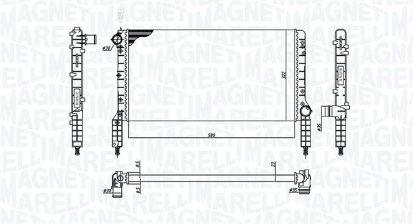 Kylare, motorkylning Magneti marelli 350213180000 MAGNETI MARELLI