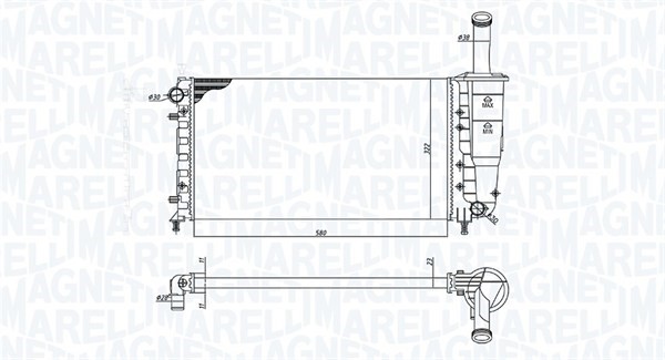 Kylare, motorkylning Magneti marelli 350213196000 MAGNETI MARELLI