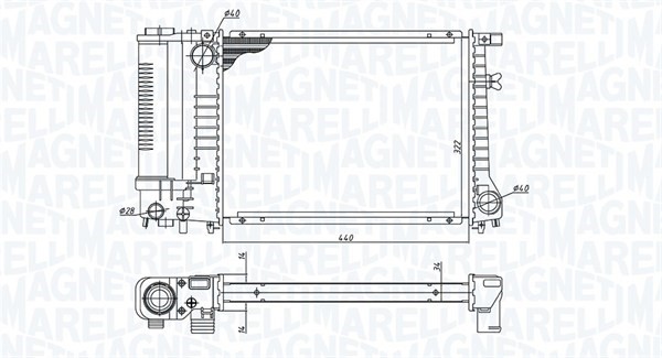 Kylare, motorkylning Magneti marelli 350213240000 MAGNETI MARELLI