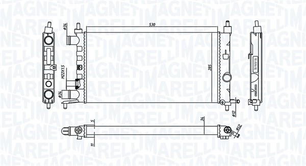 Kylare, motorkylning Magneti marelli 350213776000 MAGNETI MARELLI