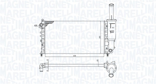 Kylare, motorkylning Magneti marelli 350213902000 MAGNETI MARELLI