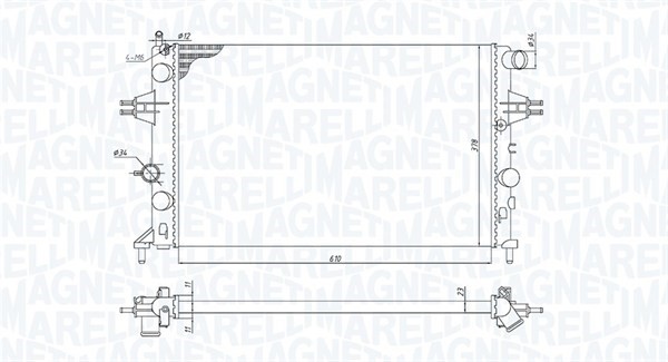 Kylare, motorkylning Magneti marelli 350213970000 MAGNETI MARELLI