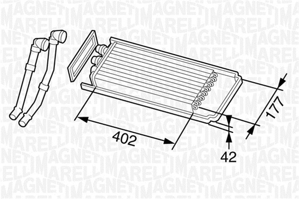 Värmeväxlare, kupévärme Magneti marelli 350218325000 MAGNETI MARELLI