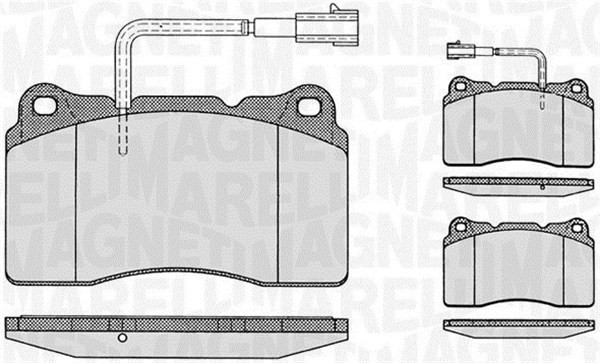Bromsbeläggsats, Framaxel Magneti marelli 363916060113 MAGNETI MARELLI