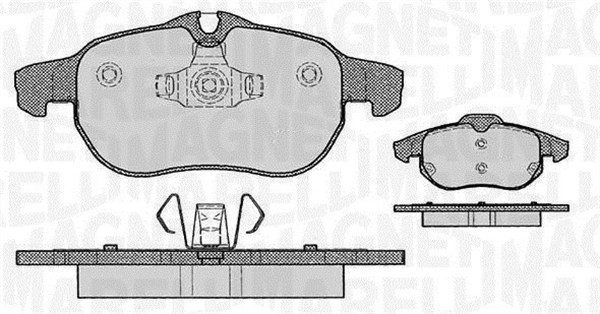 Bromsbeläggsats, Framaxel Magneti marelli 363916060162 MAGNETI MARELLI