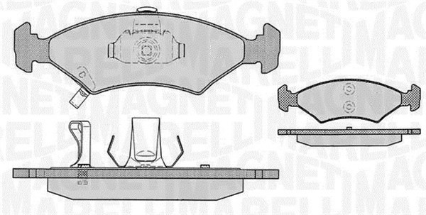 Bromsbeläggsats, Framaxel Magneti marelli 363916060287 MAGNETI MARELLI