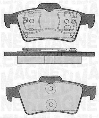 Bromsbeläggsats, Bakaxel Magneti marelli 363916060349 MAGNETI MARELLI
