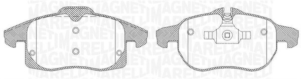Bromsbeläggsats, Framaxel Magneti marelli 363916060369 MAGNETI MARELLI