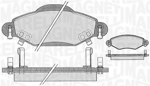 Bromsbeläggsats, Framaxel Magneti marelli 363916060410 MAGNETI MARELLI