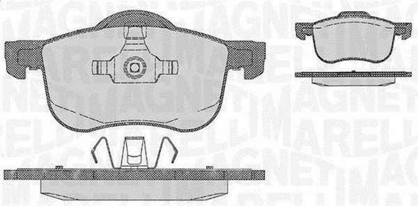 Bromsbeläggsats, Framaxel Magneti marelli 363916060422 MAGNETI MARELLI