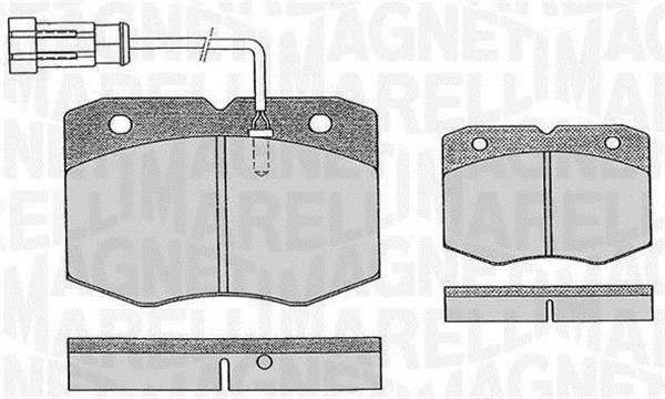 Bromsbeläggsats, Framaxel Magneti marelli 363916060476 MAGNETI MARELLI