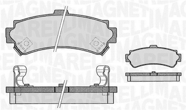Bromsbeläggsats, Bakaxel Magneti marelli 363916060519 MAGNETI MARELLI