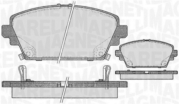 Bromsbeläggsats, Framaxel Magneti marelli 363916060567 MAGNETI MARELLI