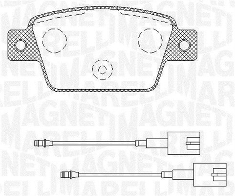 Bromsbeläggsats, Bakaxel Magneti marelli 363916060568 MAGNETI MARELLI