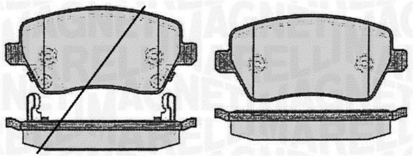 Bromsbeläggsats, Framaxel Magneti marelli 363916060594 MAGNETI MARELLI