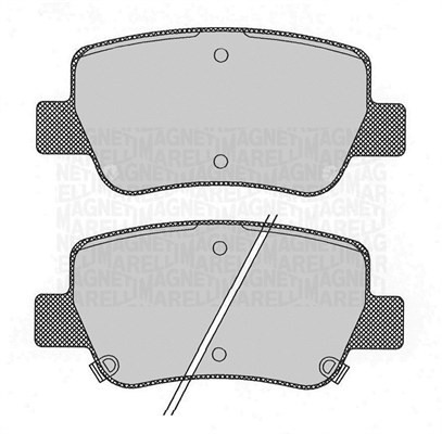 Bromsbeläggsats, Bakaxel Magneti marelli 363916060686 MAGNETI MARELLI