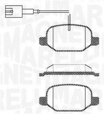 Bromsbeläggsats, Bakaxel Magneti marelli 363916060687 MAGNETI MARELLI