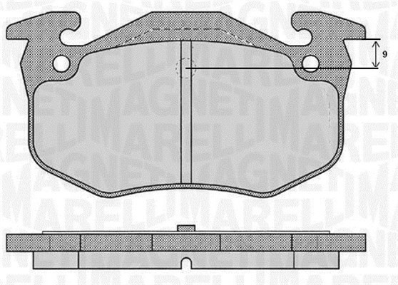 Bromsbeläggsats, Bakaxel Magneti marelli 363916060790 MAGNETI MARELLI