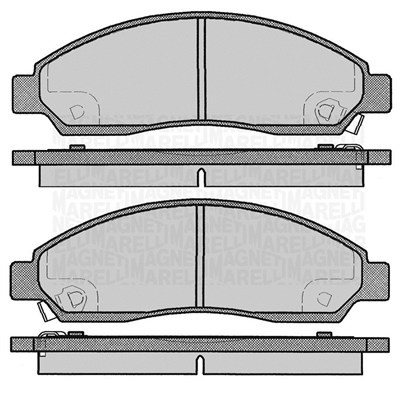 Bromsbeläggsats, Framaxel Magneti marelli 363916060802 MAGNETI MARELLI