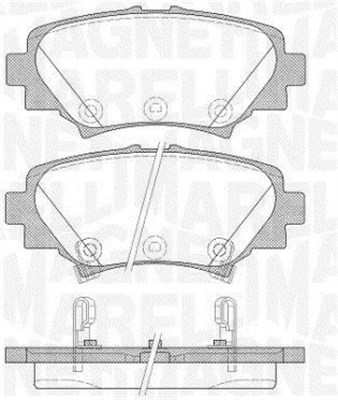 Bromsbeläggsats, Bakaxel Magneti marelli 363916060809 MAGNETI MARELLI